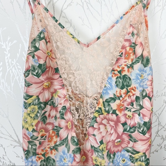 VINTAGE Victoria’s Secret Gold Label Multi Floral Print Slip Dress Lace - Picture 12 of 13